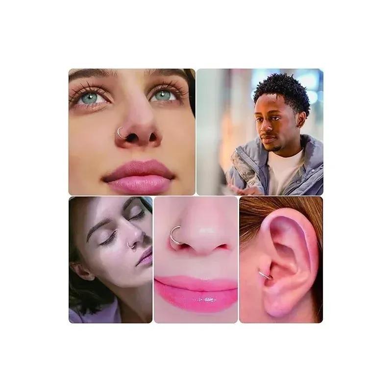Nose Rings Set, 6pcs Stainless Steel Body Piercing Jewelry